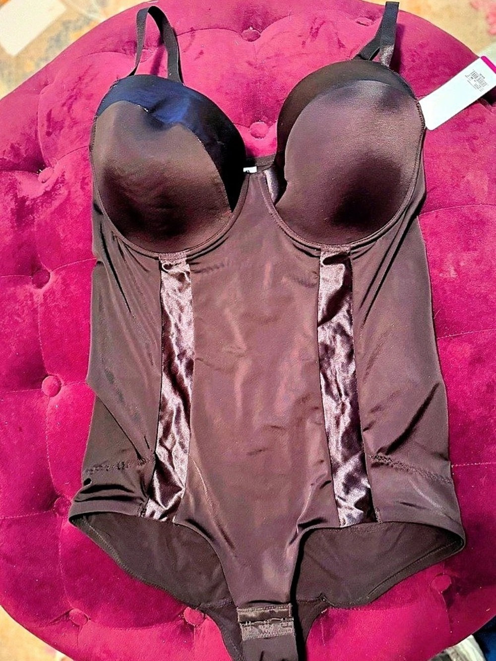 RED HOT by Flawless Finish Cupped Low Back Panty Bodysuit Black